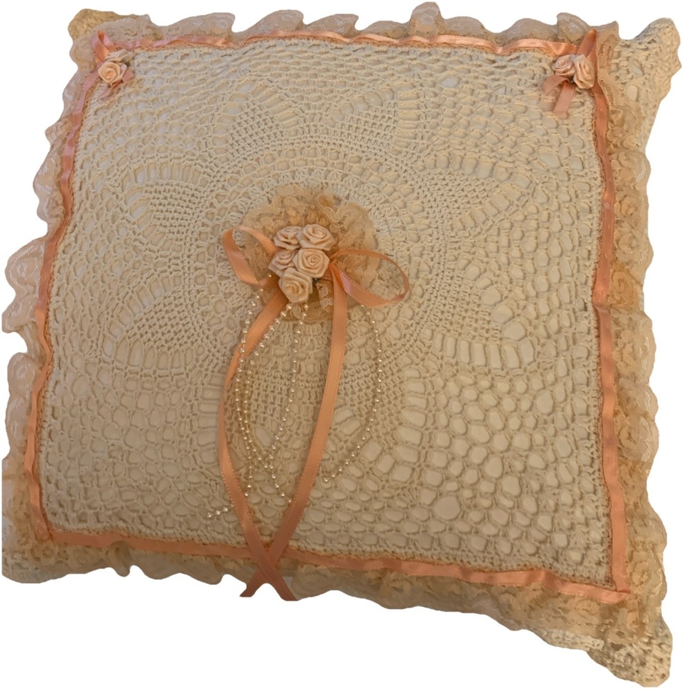 French Country Victorian Pink & Cream Romantic Lace Pillow